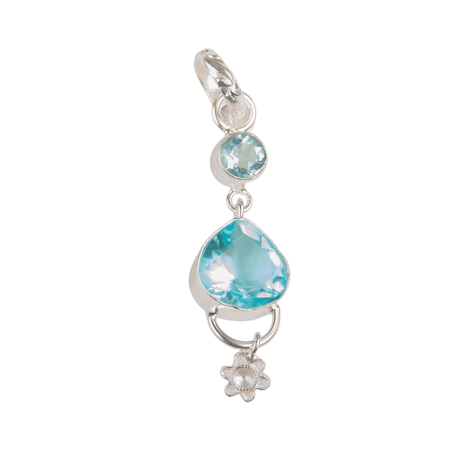 Sky Blue Topaz Gemstone 925 Solid Silver Party were Pendent 2.00″ Gift For Her