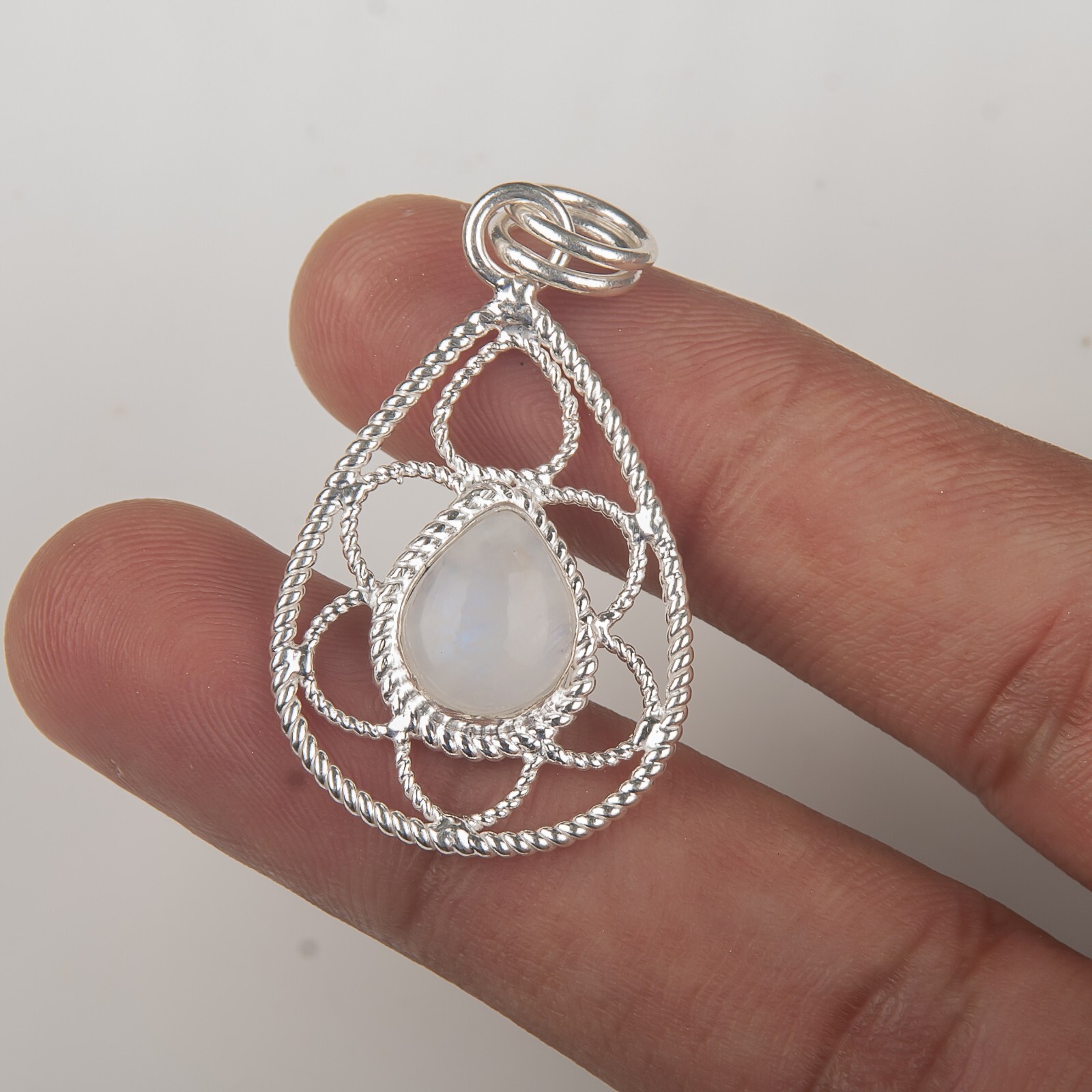 Rainbow Moonstone Gemstone Pendant 925 Silver Handmade Daily Wear Jewelry Gifts