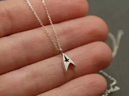 German Silver Tiny Star Trek Style Charm Pendant Dainty Everyday Pendant W/18″