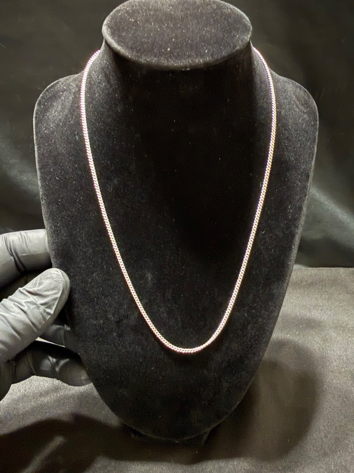 chain necklace solid sterling silver 925 stamped 1.5 mm 18 inch