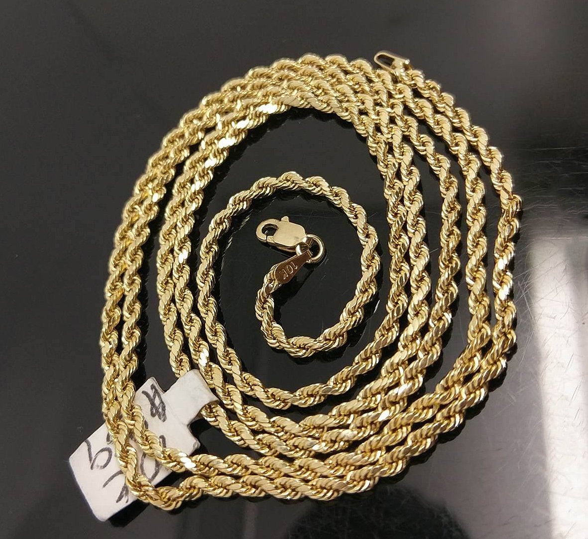 Real 10k Gold Rope Chain Necklace 2.5mm 16″ 18″ 20″ 22″ 24″ 26″ 28″ Men Women