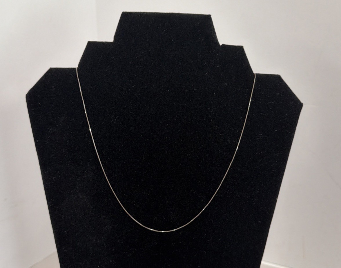 RCI 10k Gold Box Chain Necklace Spring Ring Clasp
