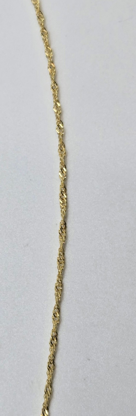 New Solid 10k Yellow Gold TWISTED SINGAPORE Necklace 18inch, 1.3mm, Italy