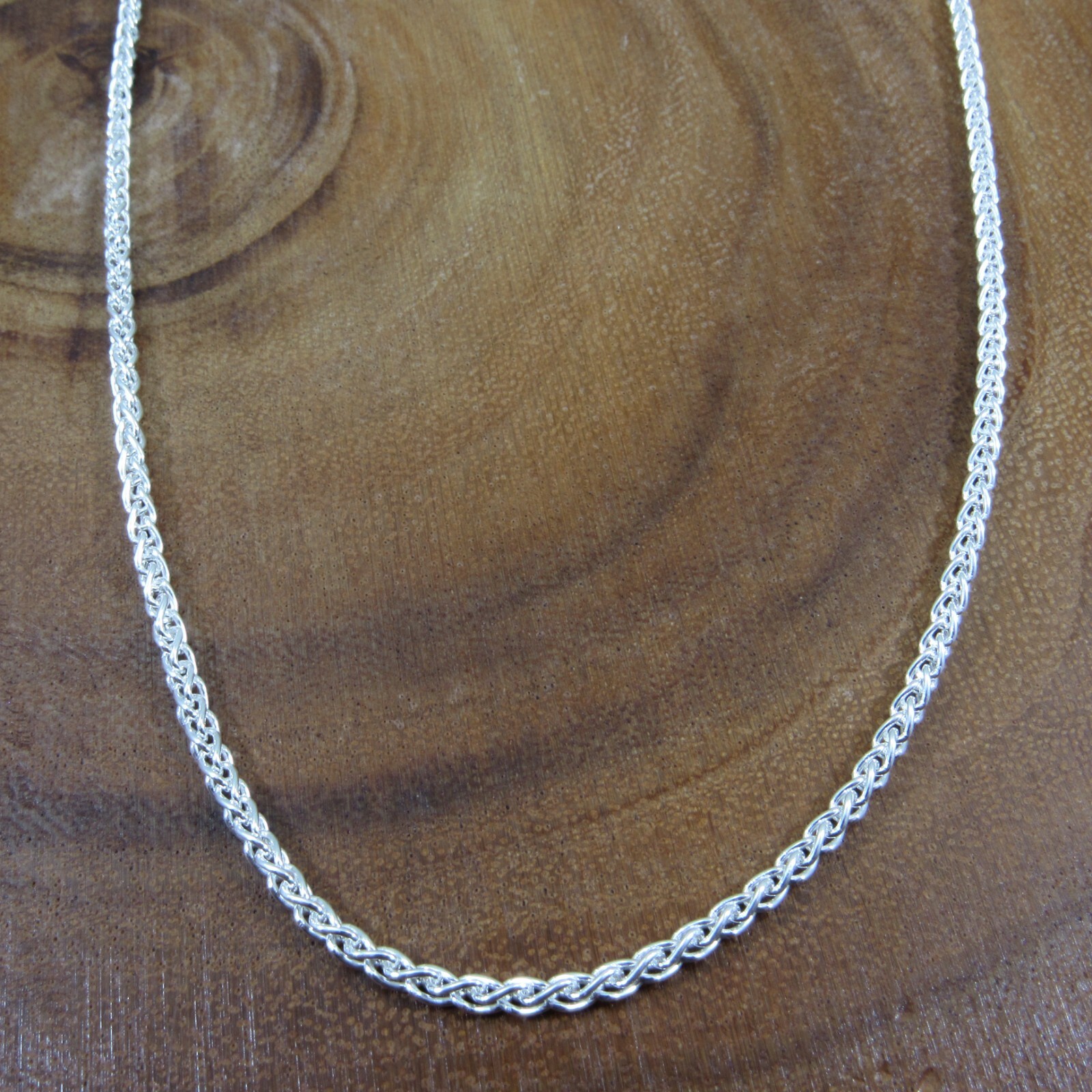 2.5MM Solid 925 Sterling Silver Italian SPIGA/WHEAT Rope CHAIN Necklace Italy