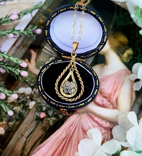 0.20CT Round Lab Created Diamond Wedding Teardrop Pendant 14K Yellow Gold Plated