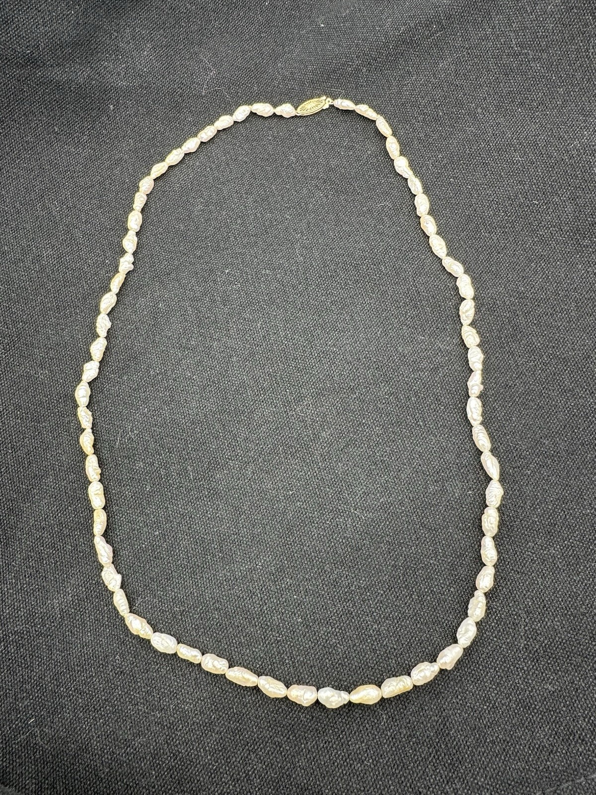 Seed Pearl Necklace With 14 K Gold Clasp