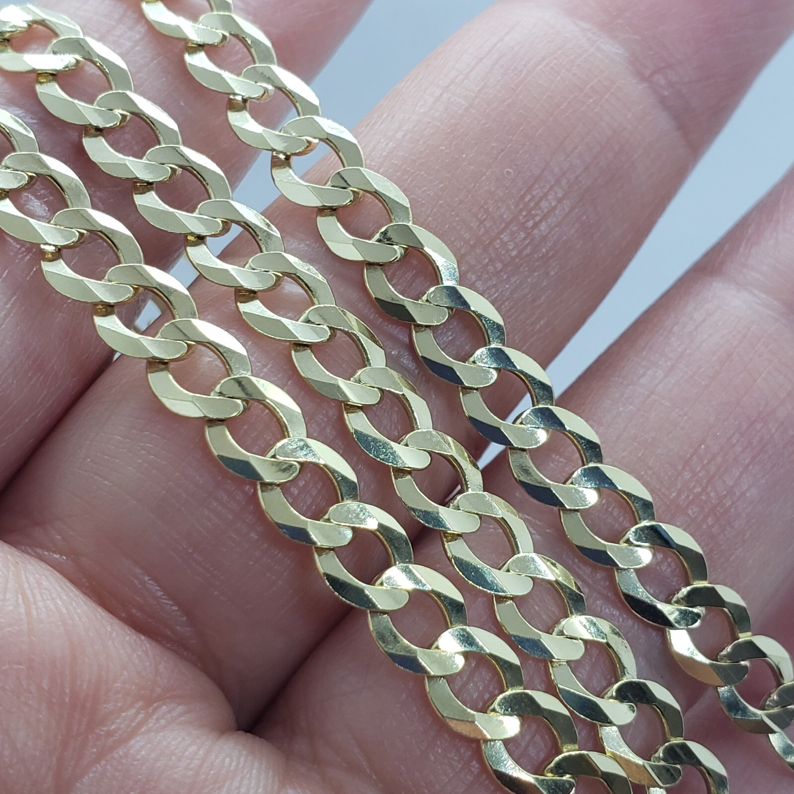 10K Authentic Solid Yellow Gold Cuban Chain Necklace 2mm-10mm Size 16″~30″