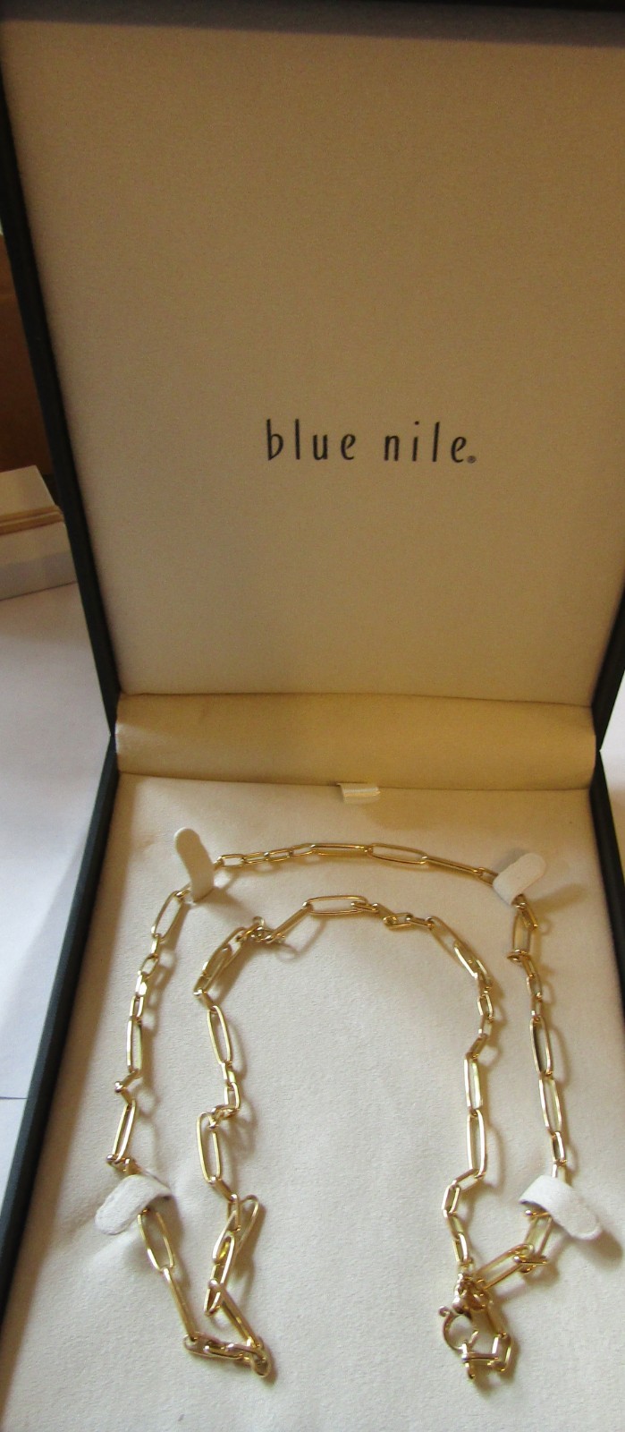 18K Solid Italian Yellow gold Chain cable Necklace 34″ Blue Nile $11,050. Retail
