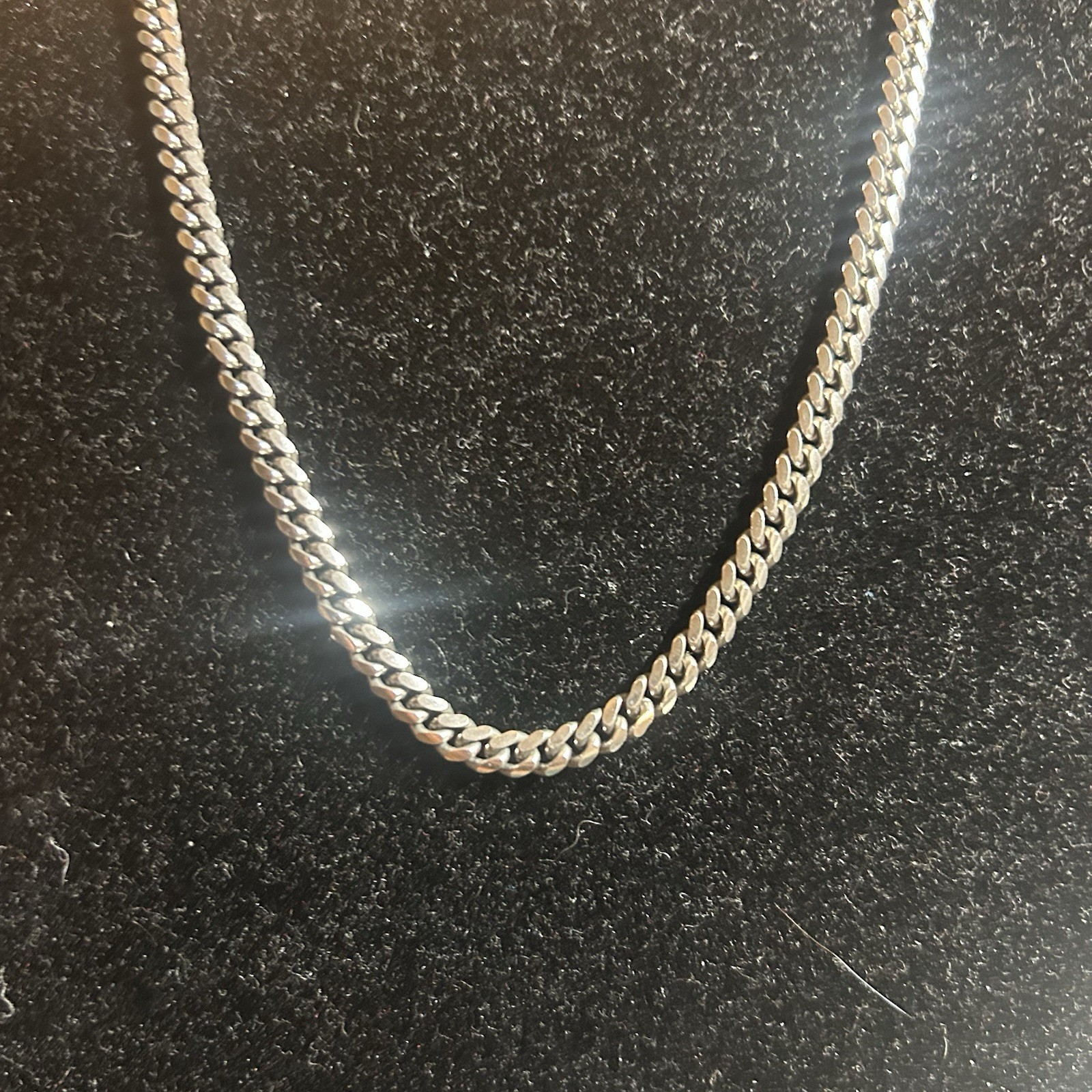 Sterling Silver Mark 925 Mark “X”Curb Chain/Cuban Link Chain. 22’L Italy