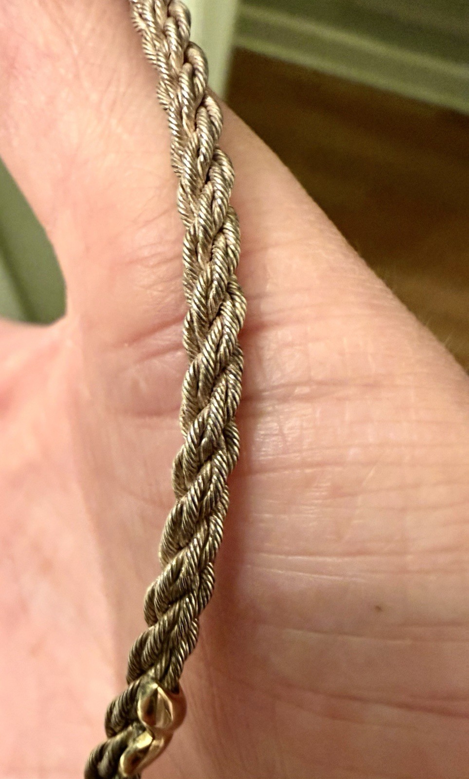 Vtg 18k Gold And 925 Silver Necklace -Made In Italy. 21 Grams
