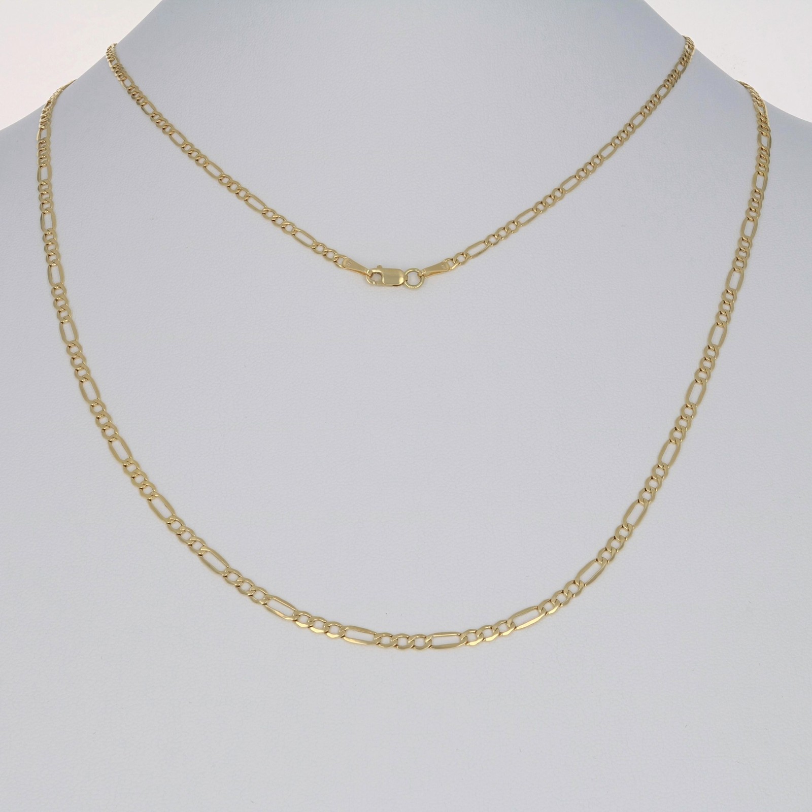 14K Yellow Gold 2mm-7.5mm Figaro Link Chain Necklace Bracelet Men Women 7″- 30″