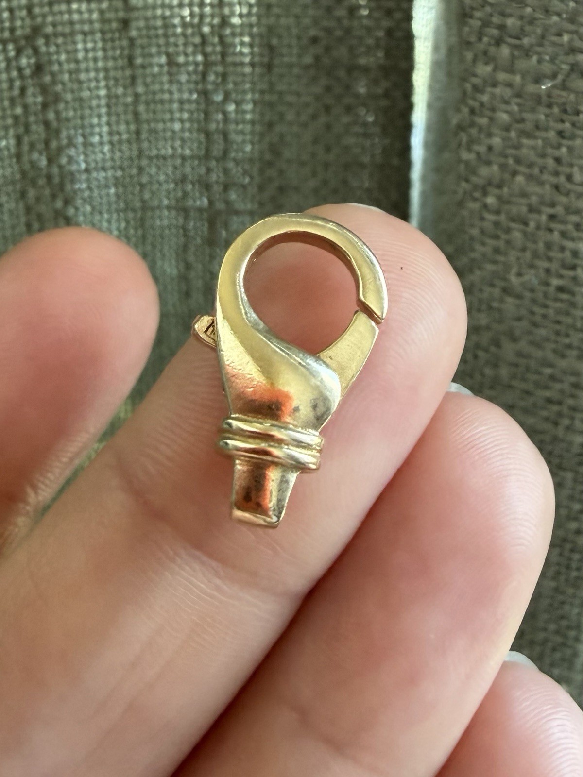 14k Yellow Gold Jumbo Lobster Claw Clasp Charm Connector Fine Jewelry, 2.4g