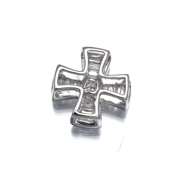 Diamond 0.20ct Cross Pendant 18K 750 White Gold