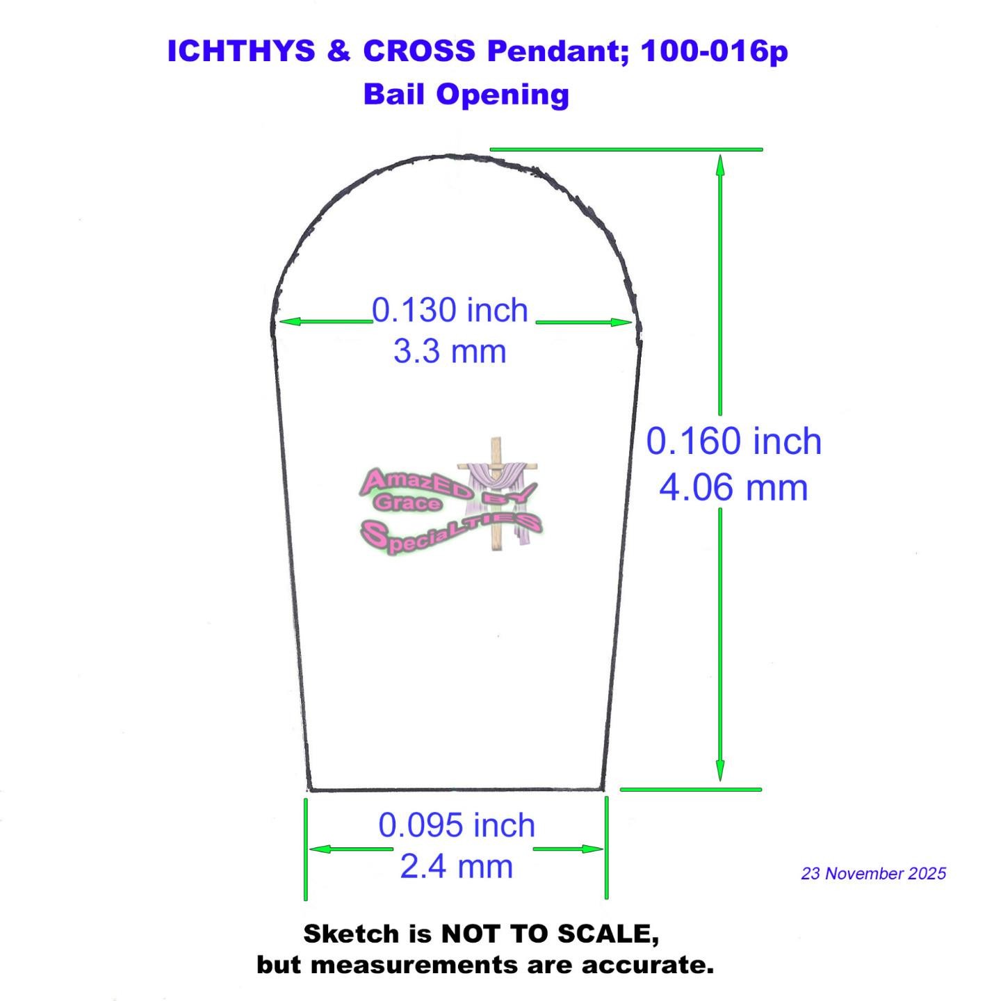 Ichthys & Cross Pendant – SOLID ‘925’ Sterling Silver – Add your own chain!