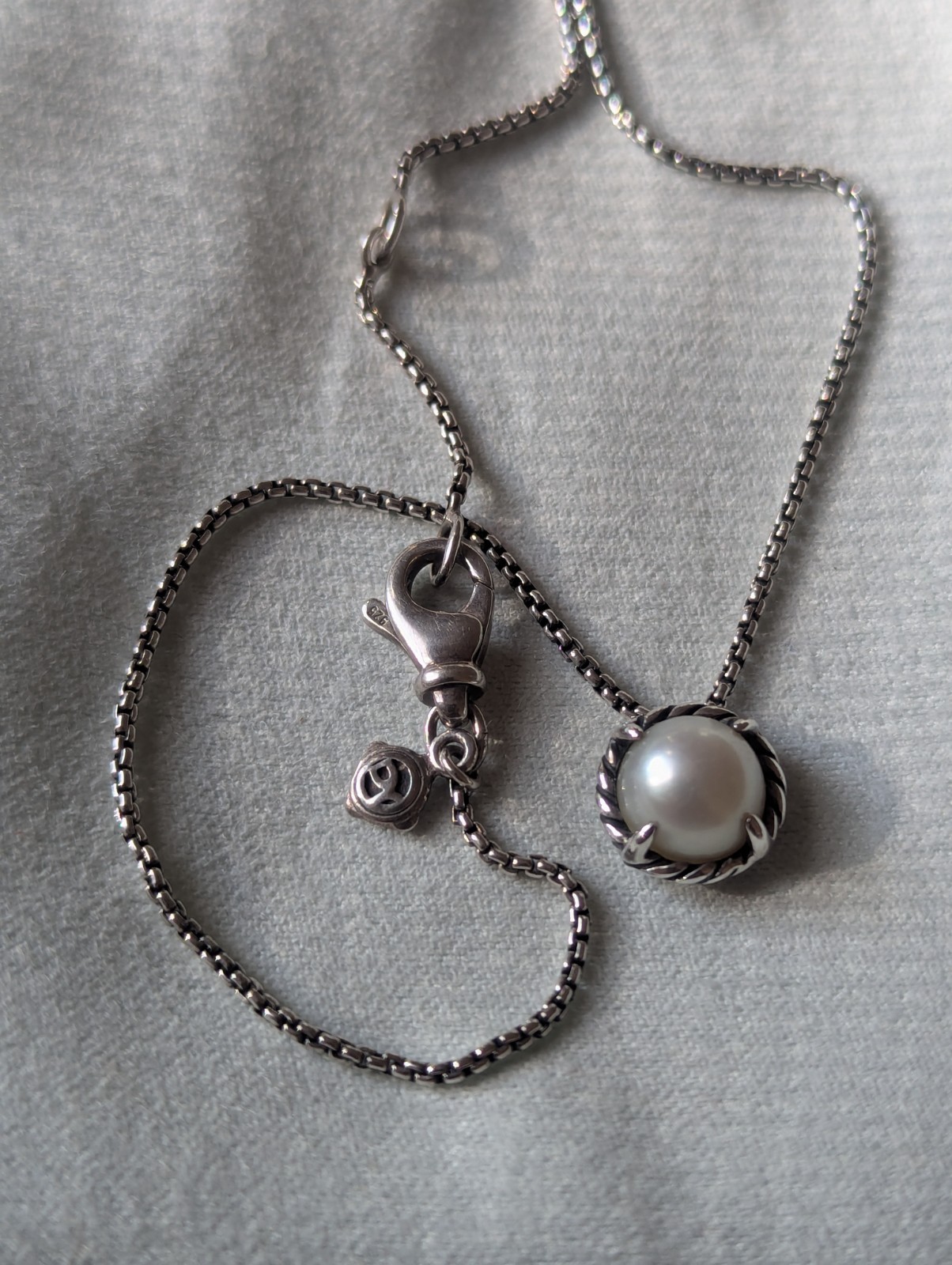 David Yurman Châtelaine Pendant Necklace with Cultured Freshwater Pearl