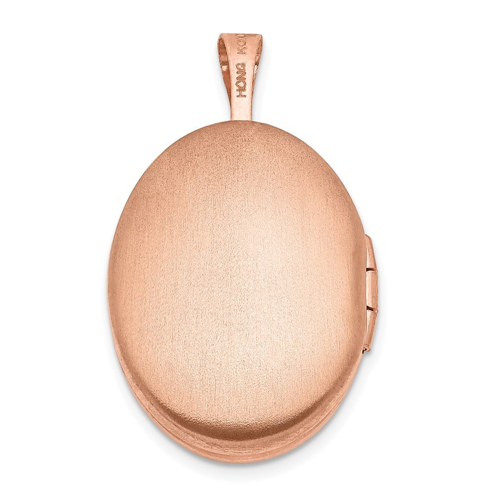 Sterling Silver Rose Gold-plated 20mm Polished Oval Locket Pendant 2.53gm