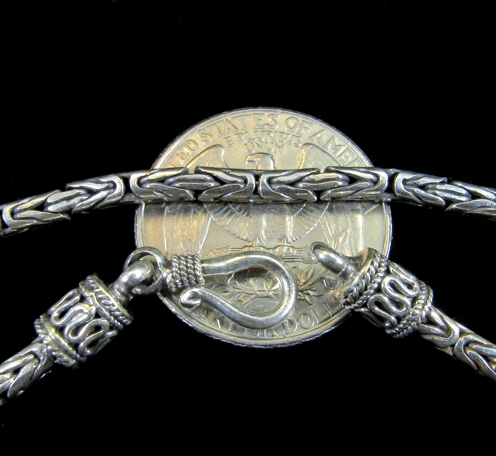 3MM Handmade Solid 925 Sterling Silver Balinese BYZANTINE Chain Necklace Bali