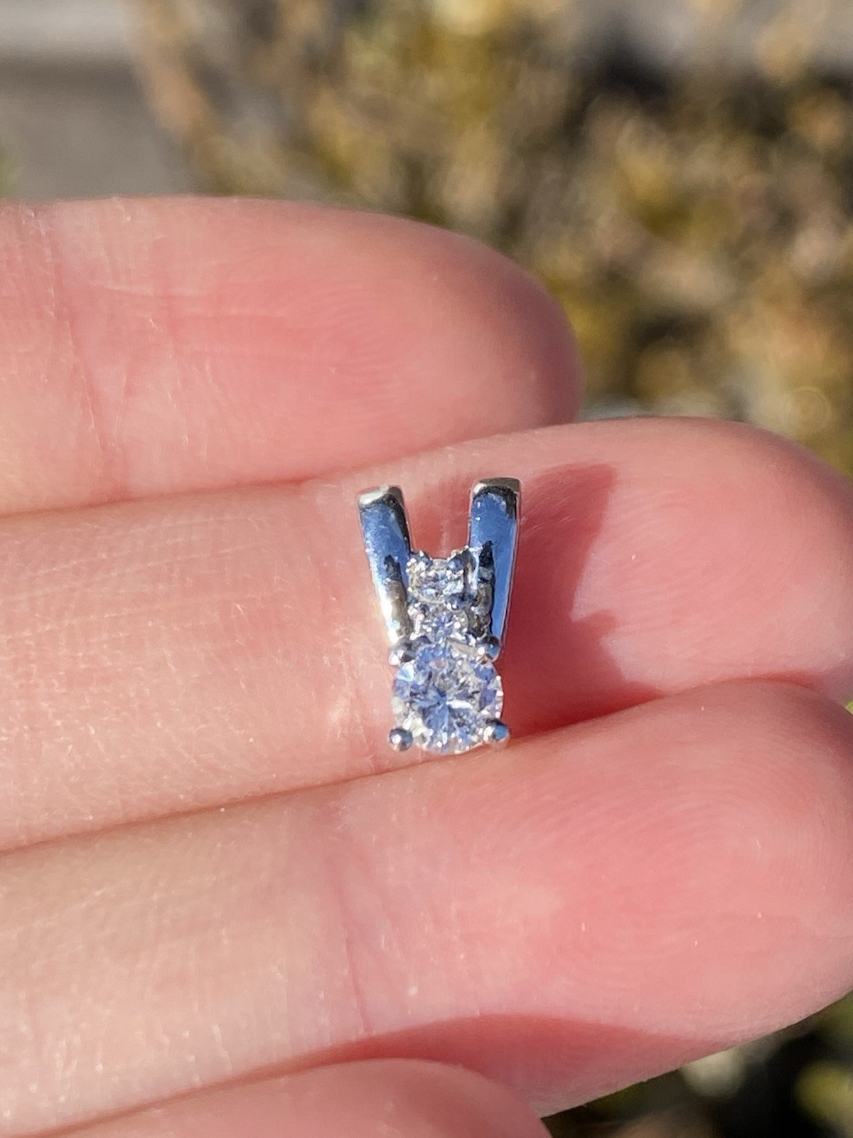 Solid Platinum 0.30CTW 100% Natural Round Diamond Pendant