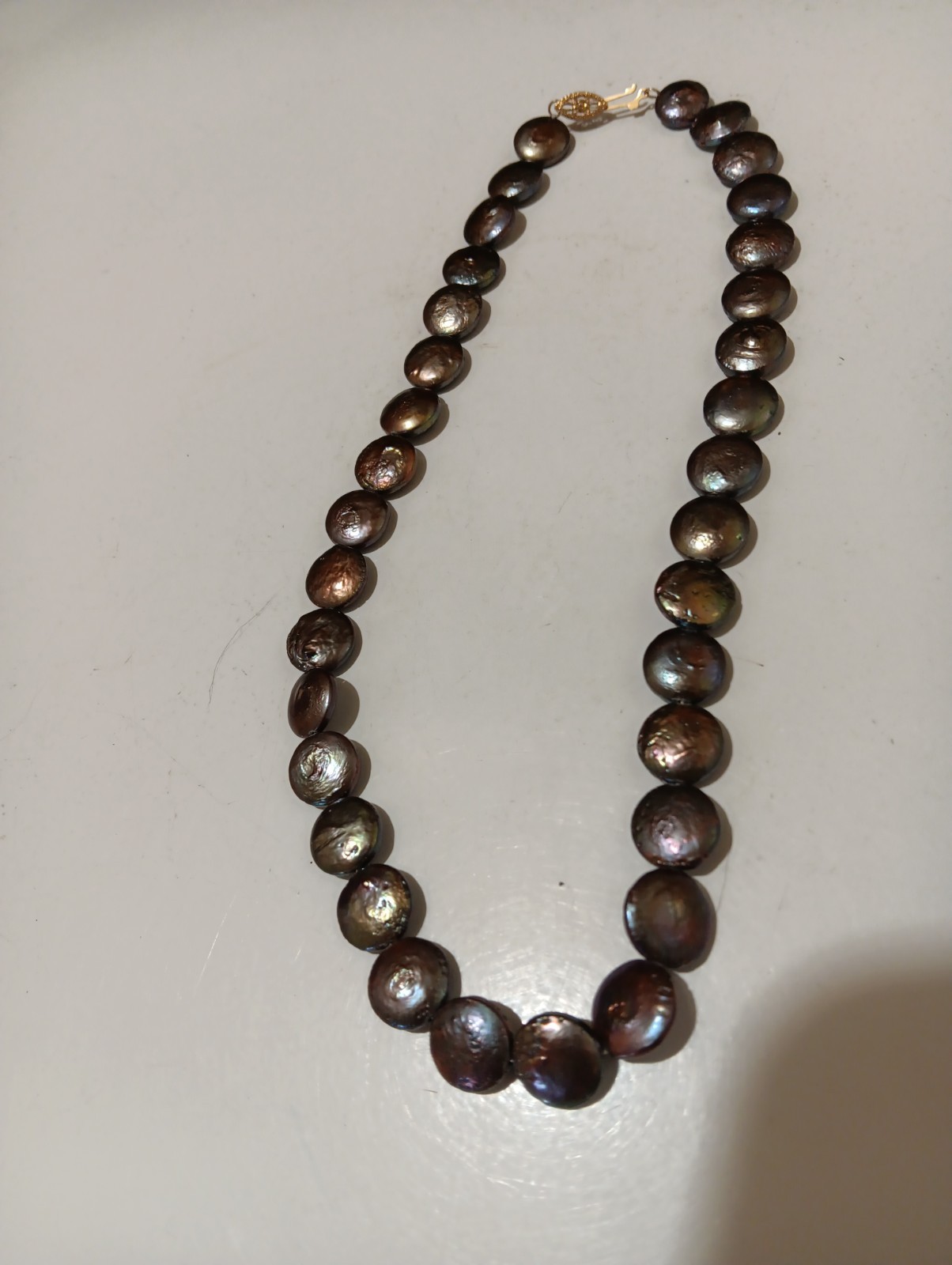 Honora Baroque Disc Iridescent Freshwater Pearl Necklace 18 K