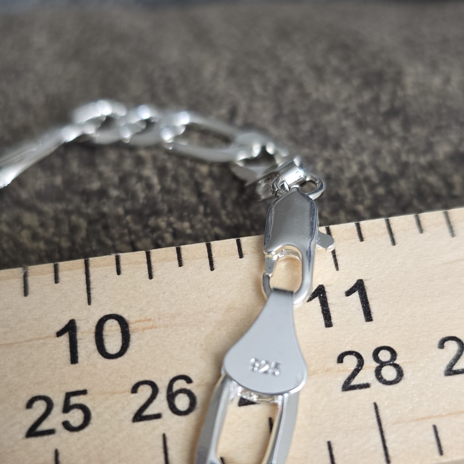 Stamped 925 Figaro Link Chain 22in 8mm