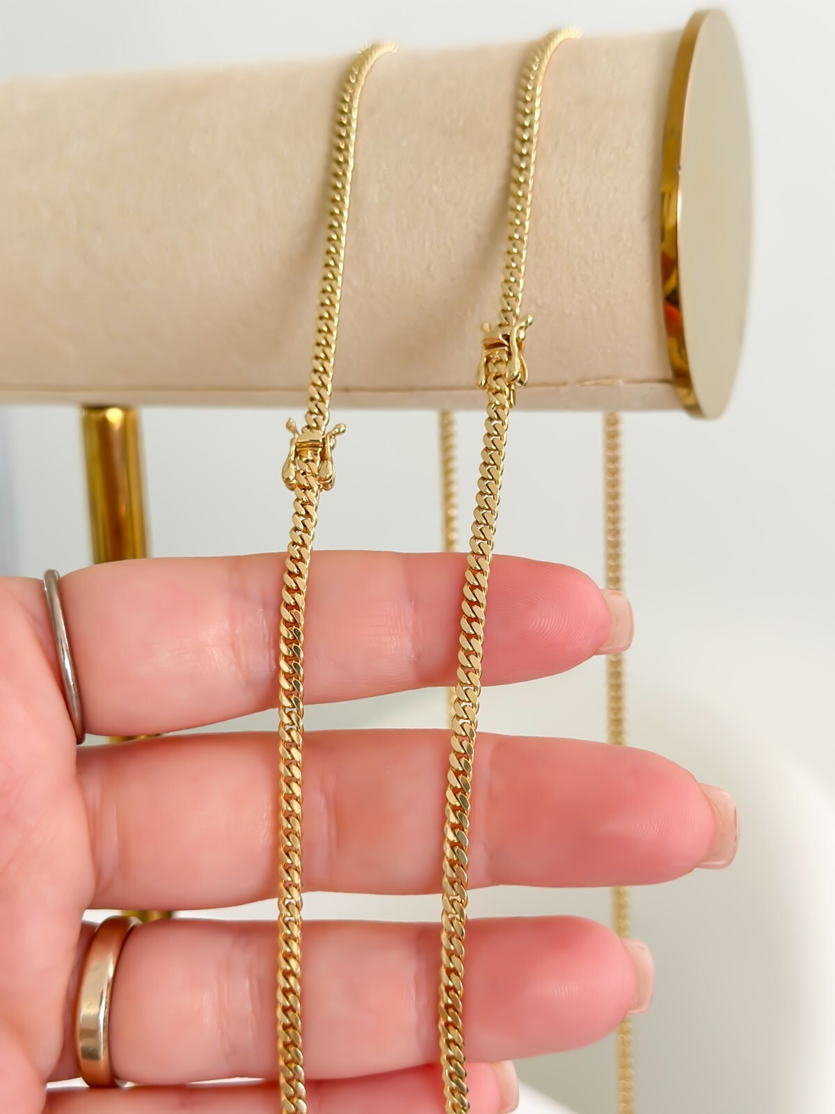 14k or 10k SOLID Gold Cuban Link 3mm Chain Necklace 16 18 22 24 26″ w/ Box Lock