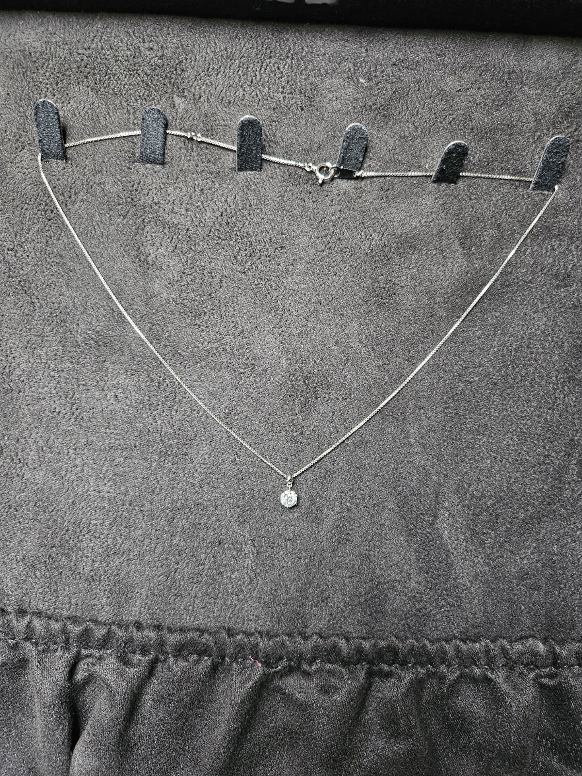 Auth Pt850 Necklace Diamond Round Brillant Cut Very Good. About 2.9g Pre-owned