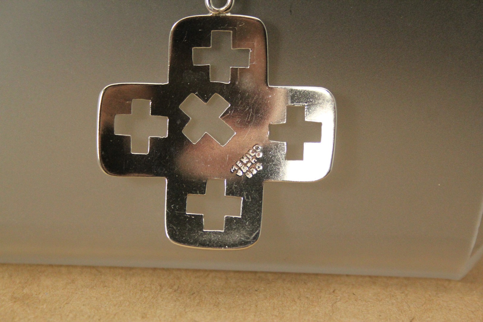 925 Sterling Silver Pierced Greek Cross Large Pendant 13.8 Grams (PEN10102)