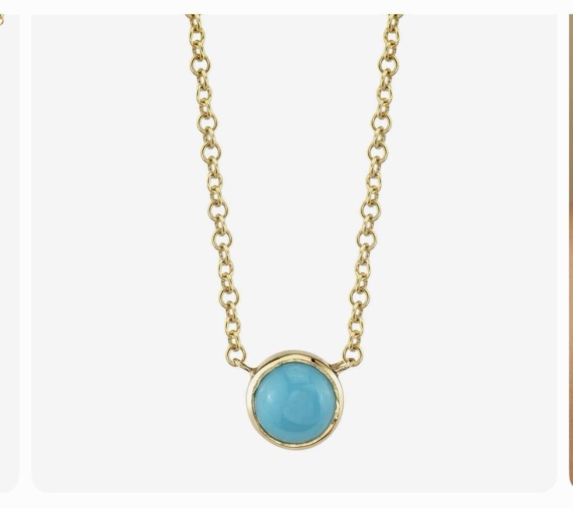 Baby Gold Turquoise Gold Necklace 18 Inch Long New In Box Great Gift