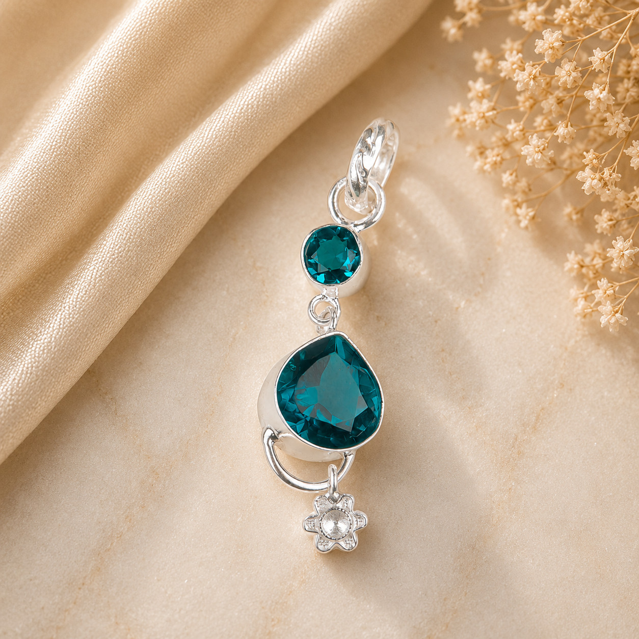 Apatite Gemstone 925 Solid Silver Party were Pendent 2.00″ Gift For Birthday
