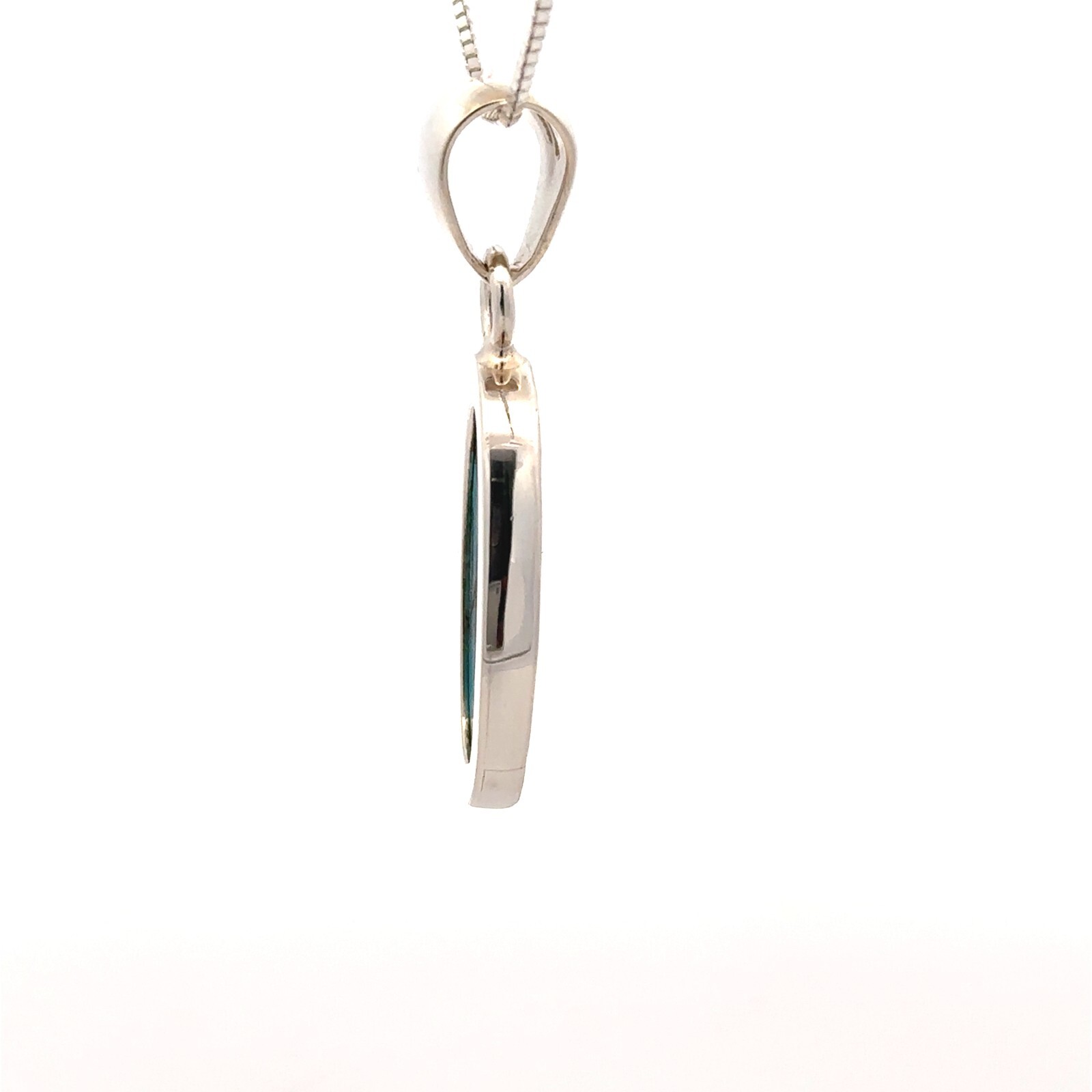 Sterling Silver Copper Turquoise Pendant (5/8 x 1 1/2 Inch) Charles Albert