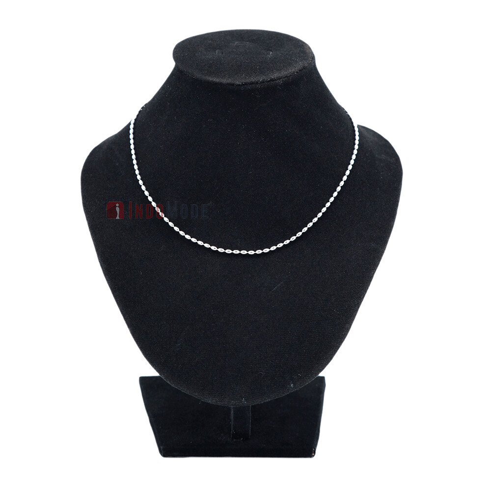 St. Silver Charleston Rice Bead Necklace Chain 2x3mm Beads 230ga Lobster Clasp