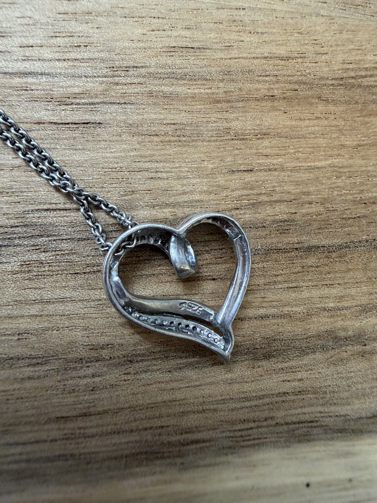 Kay Jewelers Black and White Diamond Accent Open Heart Pendant Sterling Silver