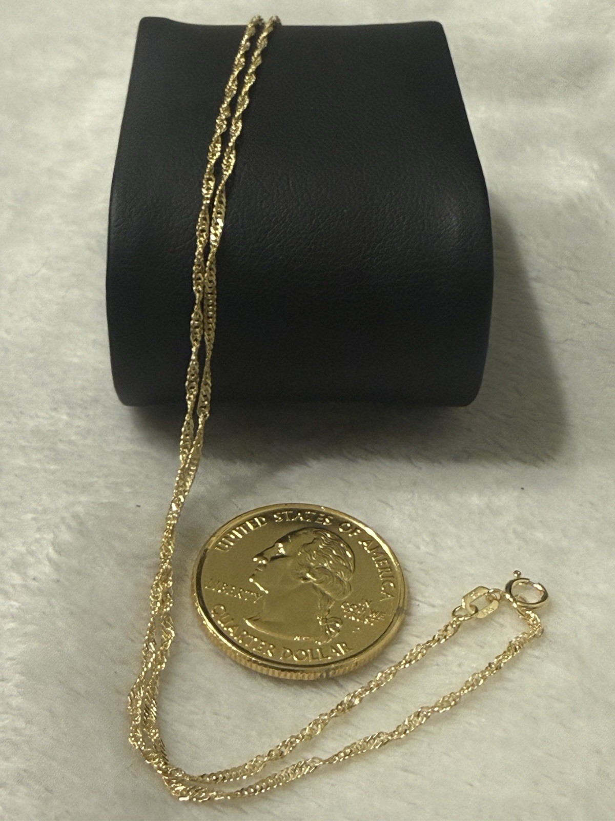 10kt Solid Yellow Gold Twisted Singapore Necklace 18” Inch 1.3mm Stamped New
