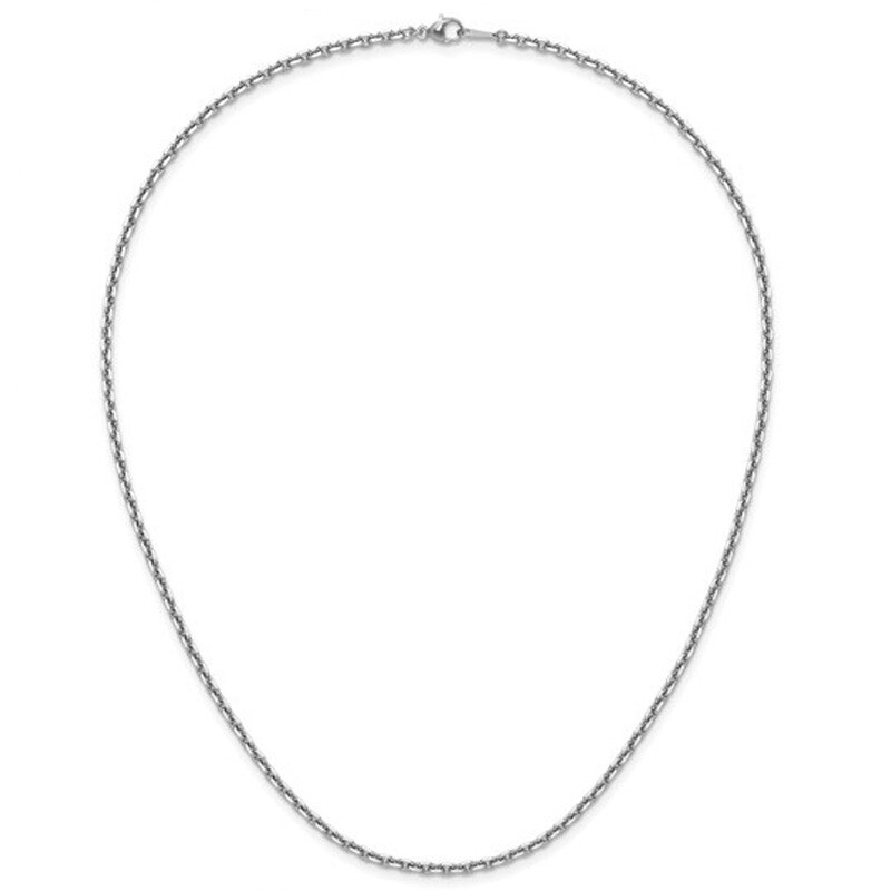 2.6mm Platinum Diamond Cut Solid Cable Chain PT950 16″ 18″ 20″ 24″ 30″