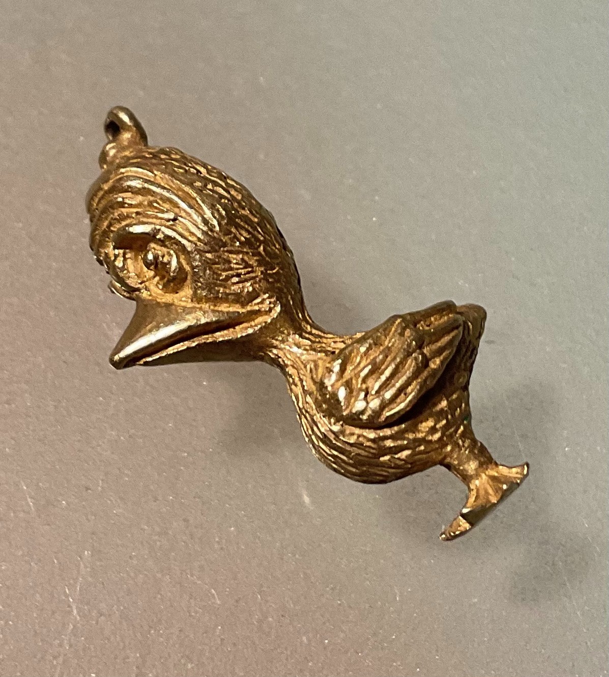 14k Yellow Gold Worry Bird Duck Pendant – 6 grams