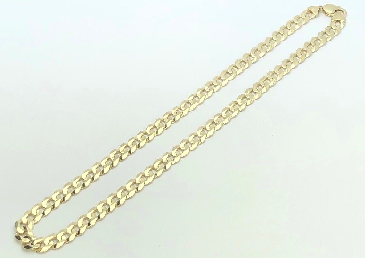 10k Yellow Gold Solid Curb Cuban Link Chain Necklace 20″ 9mm 37.8 grams