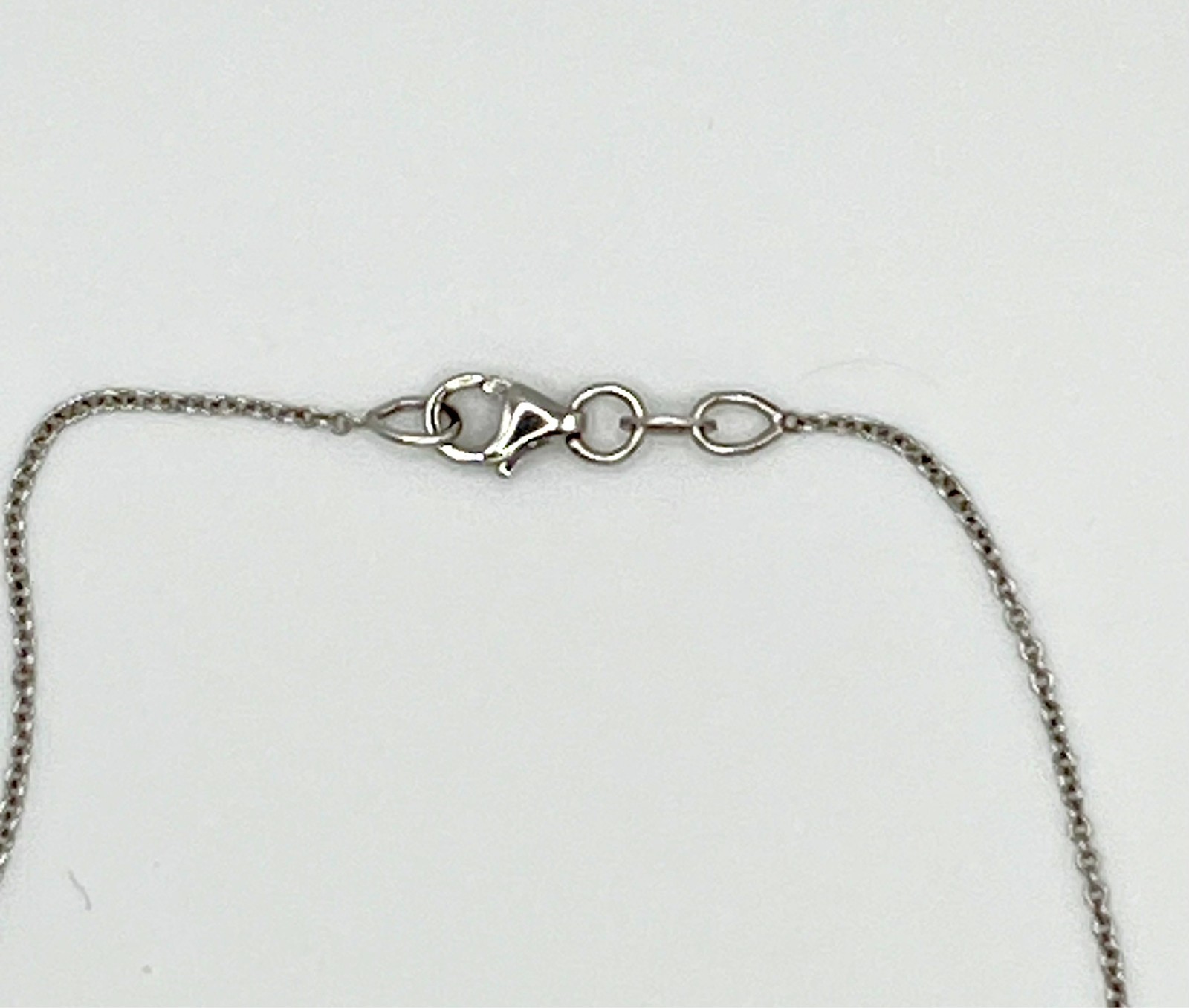 Pink Coral 18K White Gold Pendant and Necklace with Diamonds, 15″ Length