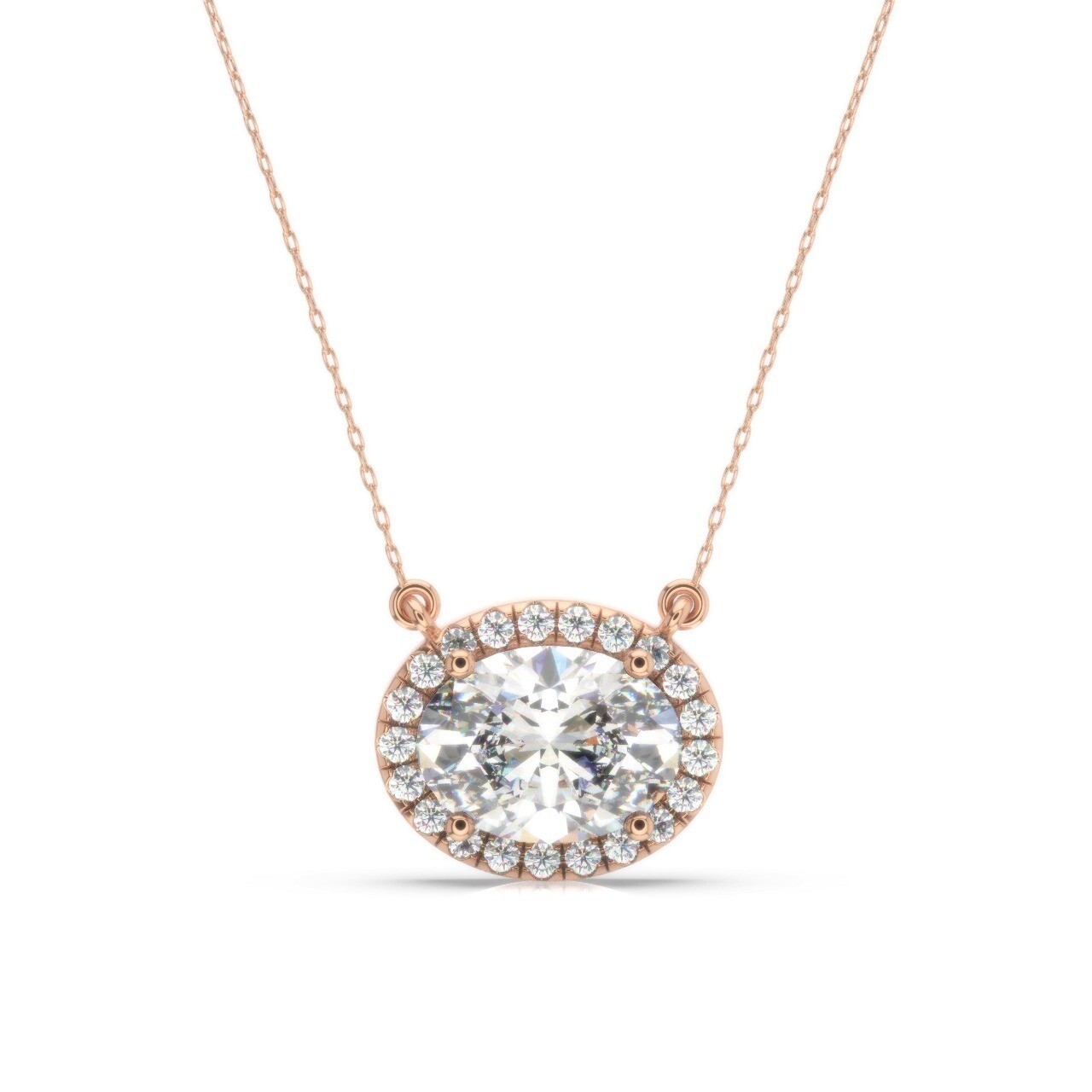 IGI Diamond Pendant IF D Oval 1.65 Carat Lab Created 14k White Gold Eye Clean