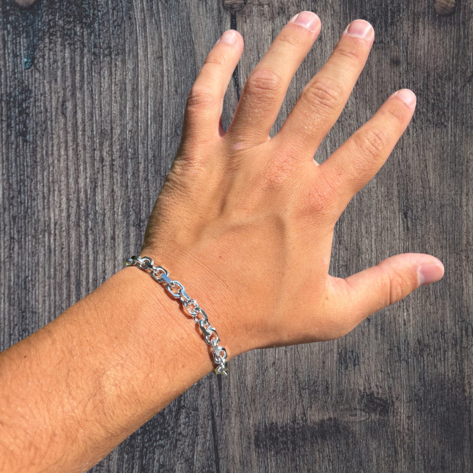 6mm Anchor Cable Bracelet – Real Solid 925 Sterling Silver Or 14k Gold Vermeil
