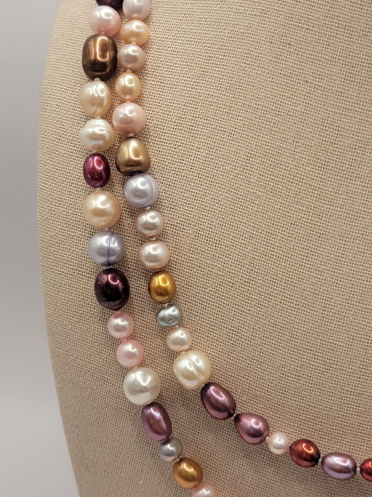 Honora Pearl Necklace 62″ Multi-Colored No Metal Hand Knotted