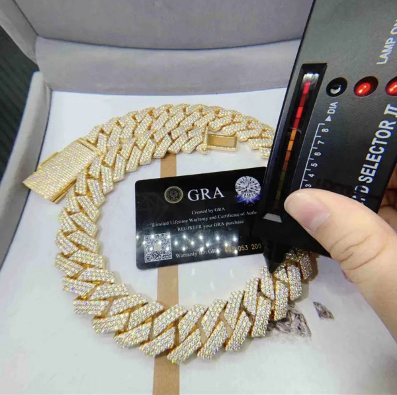 925 Sterling Silver VVS Moissanite Cuban Link Chain Pass Tester Iced