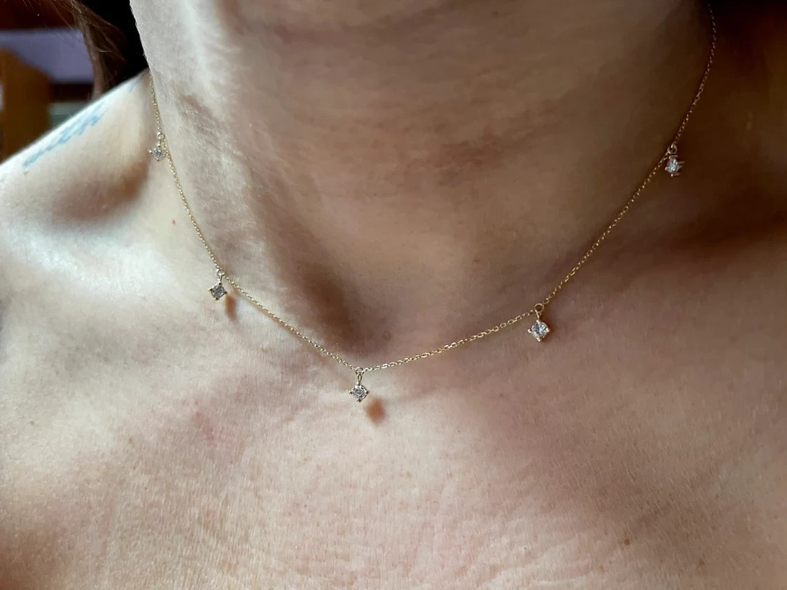 Best Seller ! Necklace For Bridal Round Natural Diamond GH – SI 14k Yellow Gold