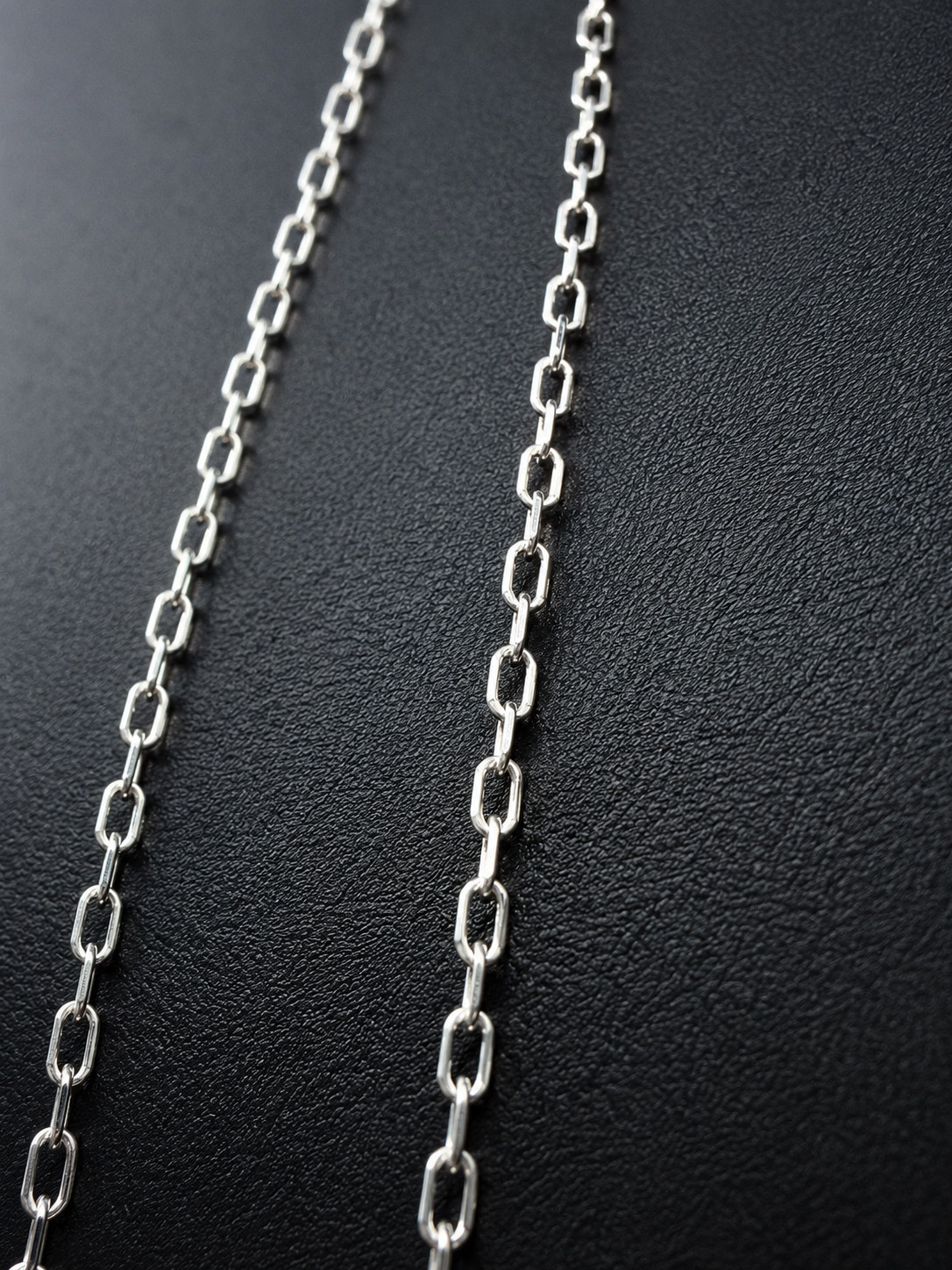 14K Solid White Gold Diamond Cut Cable 0.8mm Chain Necklace 16″ 18″