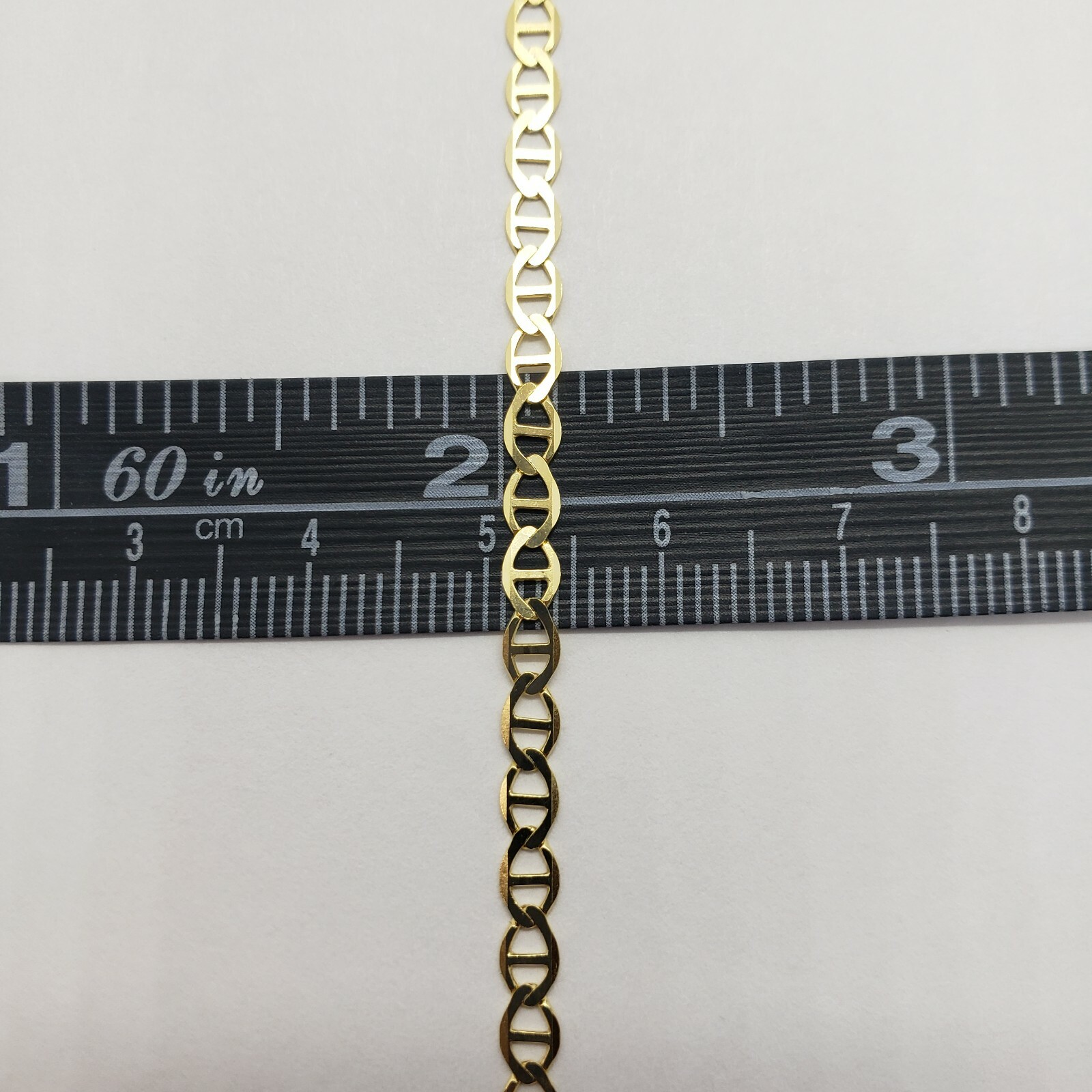 10K Solid Yellow Gold Mariner Anchor Link Chain Necklace 3mm Men Women 16″~30″