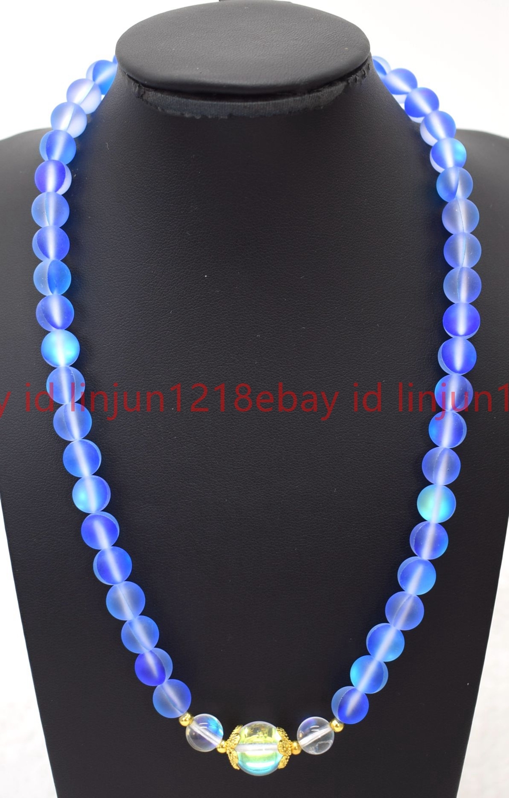 Natural Beautiful 8mm Blue Moonstone Round Gemstone Beaded Necklace 16-32in