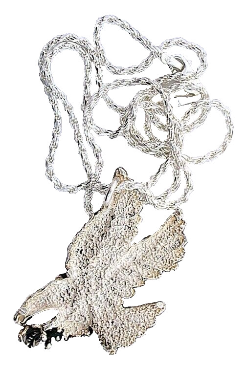 Sterling Silver 1 2/3 Inch Eagle Pendant 20 Inch 1.9mm Rope Chain EPPC234/32125