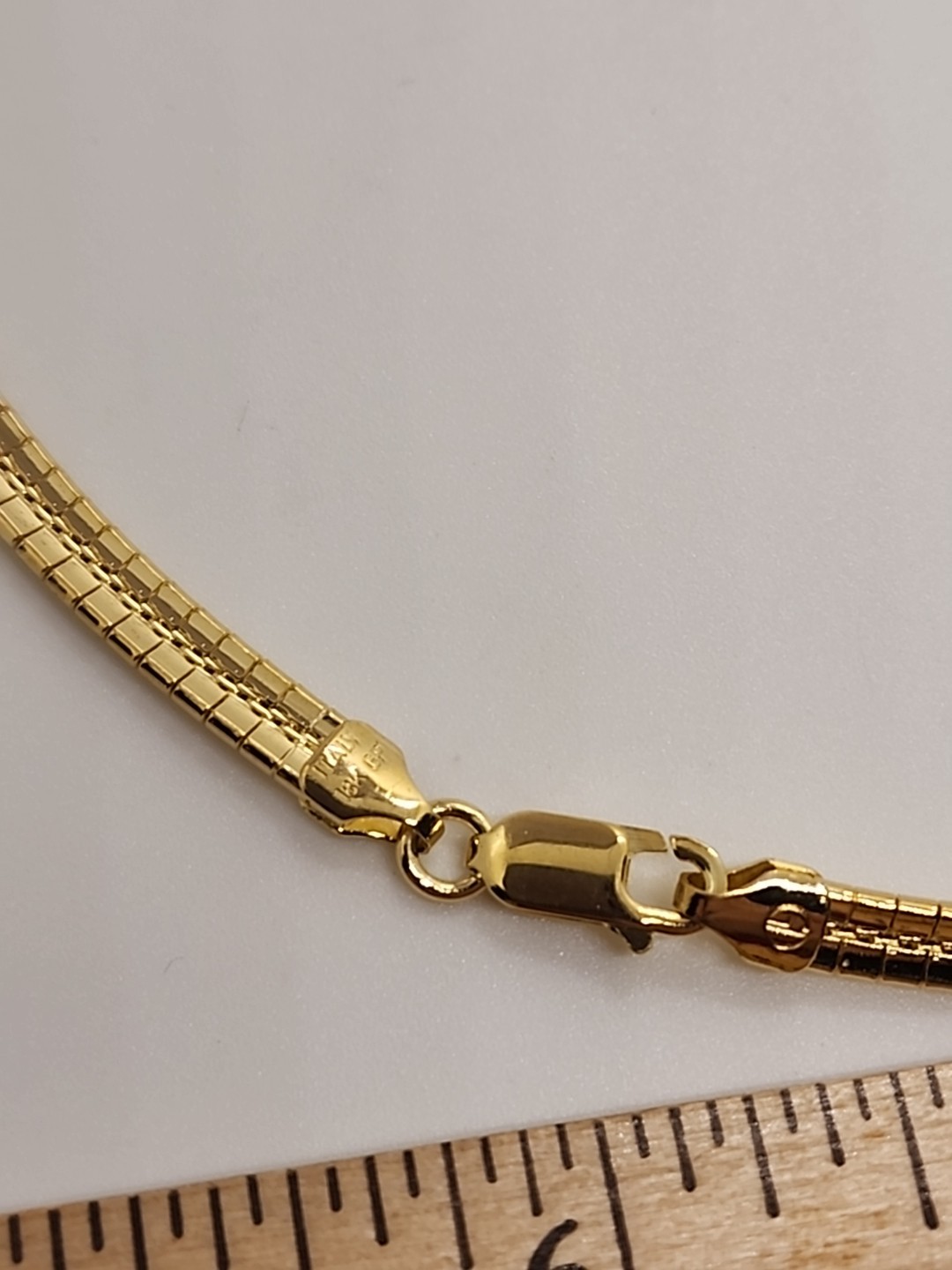 Moda 18k Yellow Gold Plated Bronze 4mm Omega 18″ Necklace JTV Italy BEC368-18