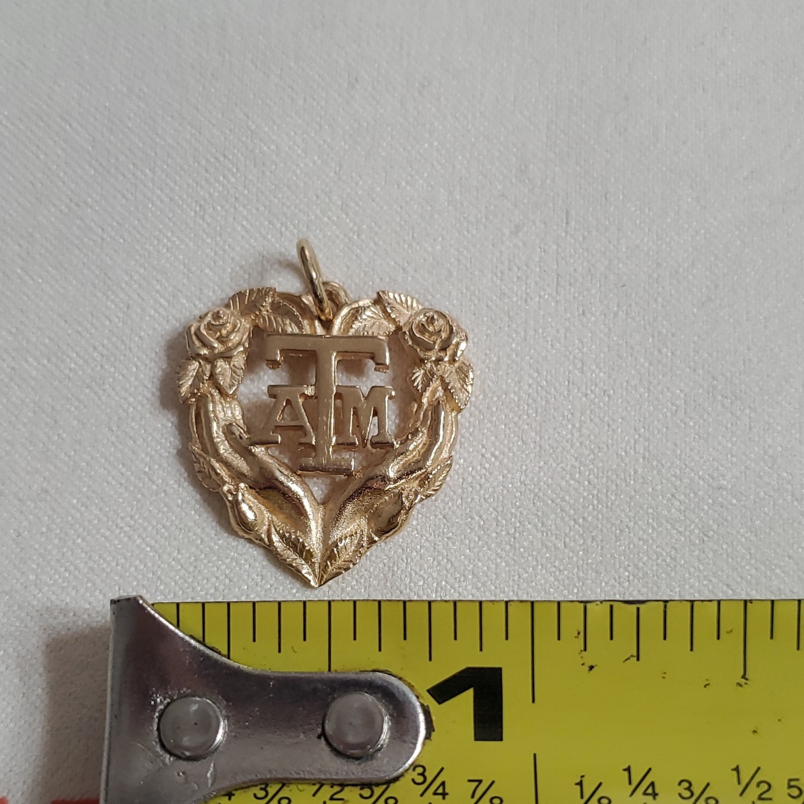 James Avery Retired 14K Gold Texas A&M Heart Pendant College University Rare