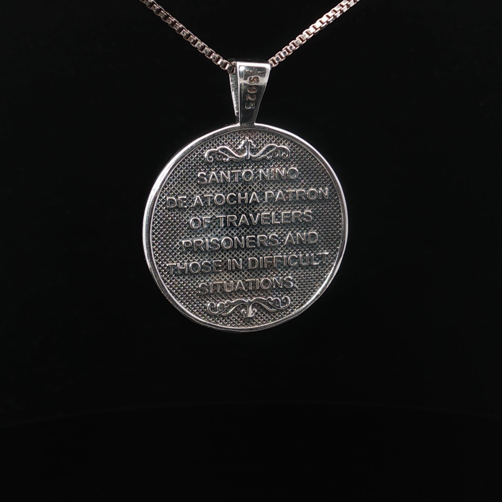 Sterling Silver Santos Nino De Atocha (Holy Infant of Atocha) Necklace