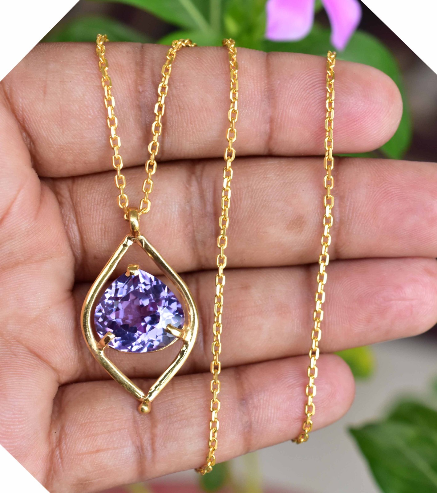 20.40 Ct Natural Color Change Alexandrite 925 Sterling Silver Pendant Certified